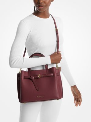 Bolso satchel Emilia grande de piel granulada