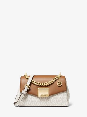 Lita Small Two-Tone Logo and Leather Crossbody Bag | Michael Kors