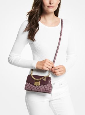 Lita Small Two Tone Logo and Leather Crossbody Bag Michael Kors