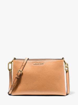 michael kors trisha medium pebbled leather crossbody bag