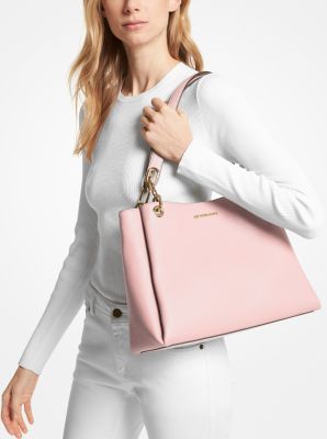 Michael Kors Powder Blush Medium Chain-Accent Jet Set Pebbled Leather Tote, Best Price and Reviews