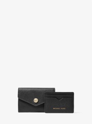 Saffiano Small Flap Credit Card Wallet