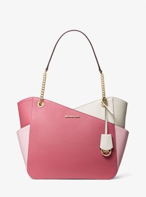 Jet Set Large Color-Block Saffiano Leather Tote Bag | Michael Kors