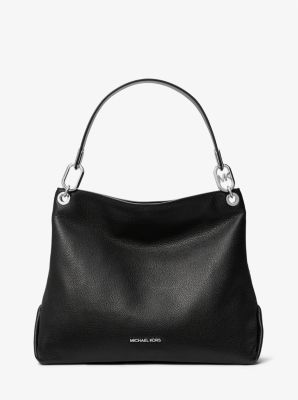 Trisha Large Pebbled Leather Hobo Shoulder Bag | Michael Kors
