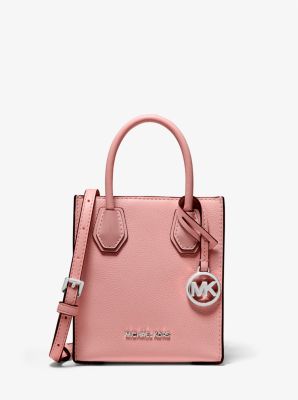 Michael Kors Outlet Mercer Extra-Small Pebbled Leather Crossbody Bag in Pink - One Size - Mk Purse