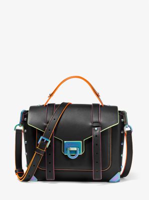 Sheila Small Faux Saffiano Leather Satchel