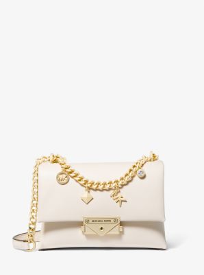 White Michael Kors Purse With Gold Chain