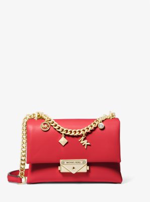 Michael Kors Cece Small Embellished Shoulder Bag In Red