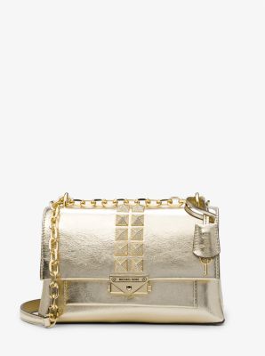 MICHAEL KORS MANHATTAN MEDIUM SATCHEL SHOULDER CROSSBODY BAG MK PALE GOLD