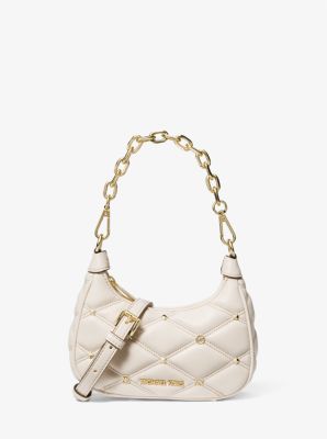 Michael Kors Cora Extra-small Pebbled Leather Shoulder Bag In