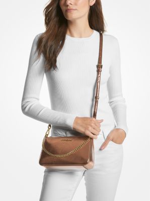 Set de regalo Jet Set con bolso de hombro mediano metalizado y tarjetero