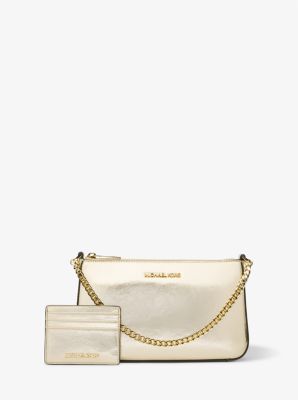 Jet Set Medium Metallic Shoulder Bag and Card Case Gift Set Michael Kors