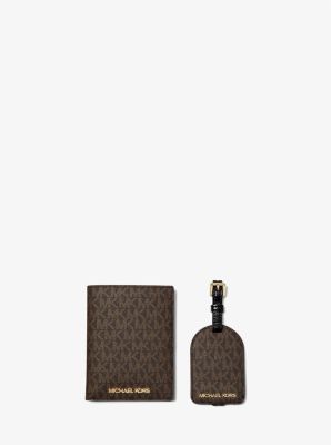 Signature Logo Passport Case and Luggage Tag Gift Set Michael