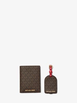 Signature Logo Passport Case and Luggage Tag Gift Set Michael Kors