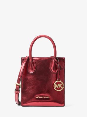 Michael Kors Mercer Xs Extra Small Phone Crossbody Bag Leather Brown Mk 