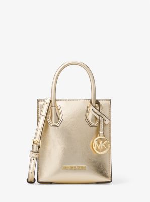 Michael Kors Carmen Medium Black Gold Saffiano Leather Satchel Handbag –  AUMI 4