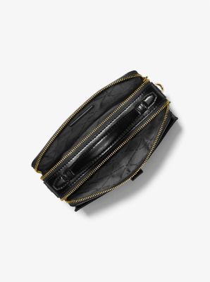 Jet Set Medium Signature Logo and Patent Double Zip Crossbody Bag