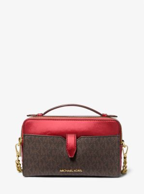 Jet Set Medium Signature Logo and Patent Double-Zip Crossbody Bag image number 0