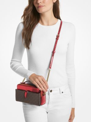 Jet Set Medium Signature Logo and Patent Double-Zip Crossbody Bag image number 3