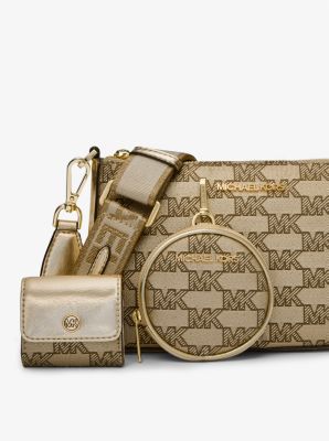 Jet Set Metallic Logo Jacquard Crossbody Bag with Case for Apple Airpods Pro®