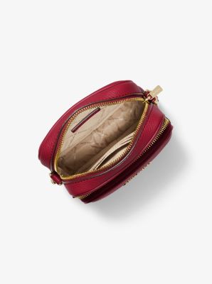 Borsa a tracolla Jet Set Travel media in pelle martellata image number 1