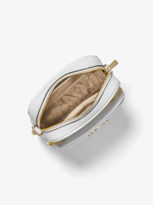 Borsa a tracolla Jet Set Travel media in pelle martellata in BIANCO OTTICO | Michael Kors