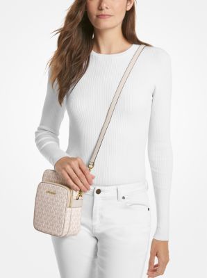 Michael Kors Optic White Jet Set Travel Medium Leather Cell Phone Crossbody  Bag, Best Price and Reviews