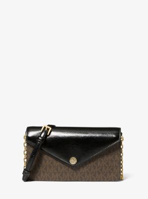 Michael Kors Outlet Jet Set Travel Small Signature Logo Clutch Crossbody Bag in Black - One Size