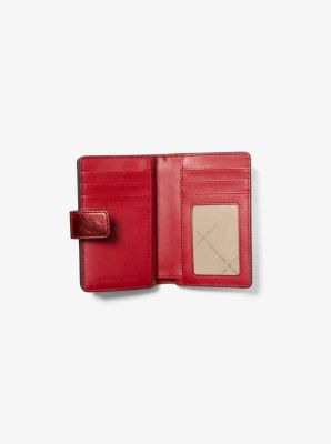 Michael kors red leather 2024 wallet