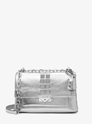 Silver studded outlet bag