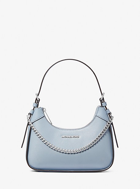 Michael Kors Wilma Medium Leather Shoulder Bag In Blue