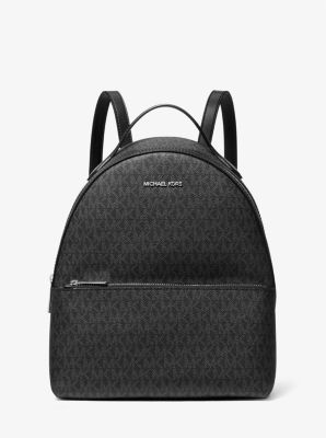 Michael Kors Large Jaycee Abbey Backpack School Bag Black MK Signature 