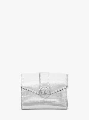 Michael kors silver metallic 2024 wallet