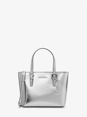 Michael Kors Jet Set Travel Metallic Extra Small Tote Bag Silver