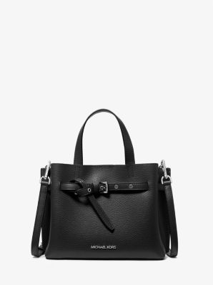 Michael Kors Emilia Small Satchel Crossbody Bag Luggage Pebbled Leather