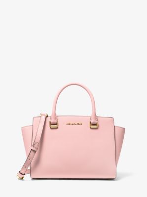 mk selma saffiano leather medium satchel