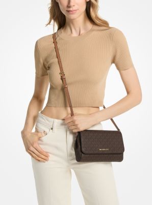 MICHAEL Michael Kors Petite Ava Extra Small Saffiano Leather Cross Body Bag  in Brown