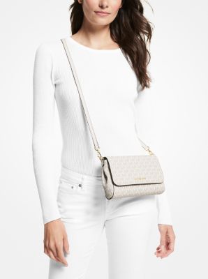 Logo and leather convertible crossbody bag hot sale michael kors