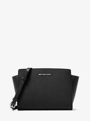 Michael Kors Selma Mini Saffiano Leather Messenger bag Blush & Black