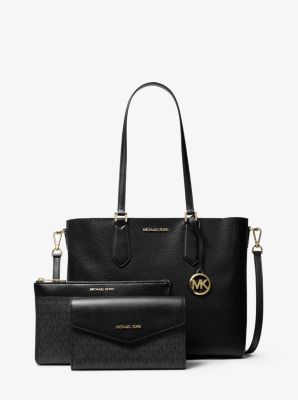 Kimberly Large Pebbled Leather and Logo 3-in-1 Tote Bag Set