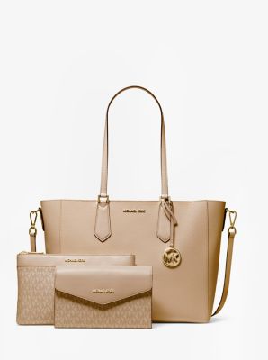 Michael Kors 35T1G5Mt7T Maisie Large Pebbled Leather 3-In-1 Tote Bag Lt Crm  Multi 
