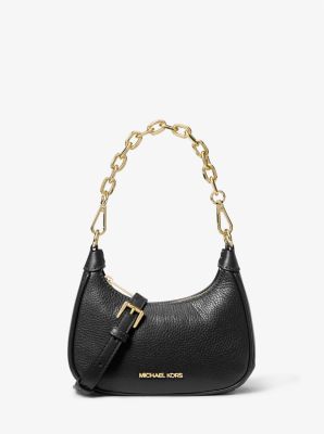 Michael Kors Cora Mini Zip Pouchette Crossbody Shoulder Bag Leather Black