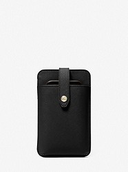 Saffiano Leather Smartphone Crossbody Bag - BLACK - 35R3GTVC2L