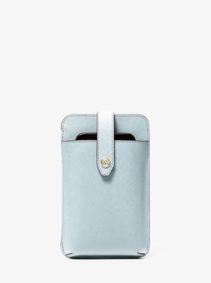 Michael Kors Saffiano Leather Smartphone Crossbody Bag In Blue | ModeSens