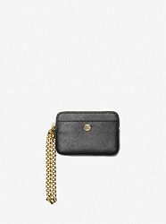 Medium Saffiano Leather Chain Card Case - BLACK - 35R3GTVD6L
