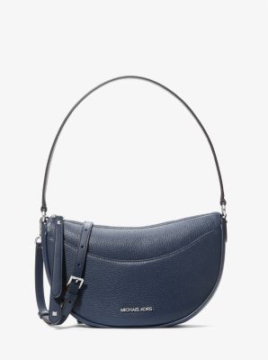 Navy leather cross body bag best sale