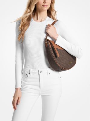 Grand sac &agrave; &eacute;paule Dover &agrave; logo Signature in BRUN | Michael Kors