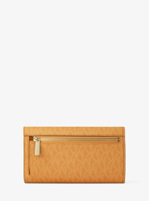 Jet Set Large Signature Logo Tri-Fold Wallet in RADIANT ORANGE | Michael Kors