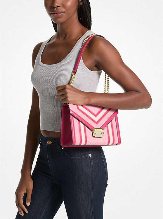 Whitney Medium Color-Block and Signature Logo Shoulder Bag image number 2