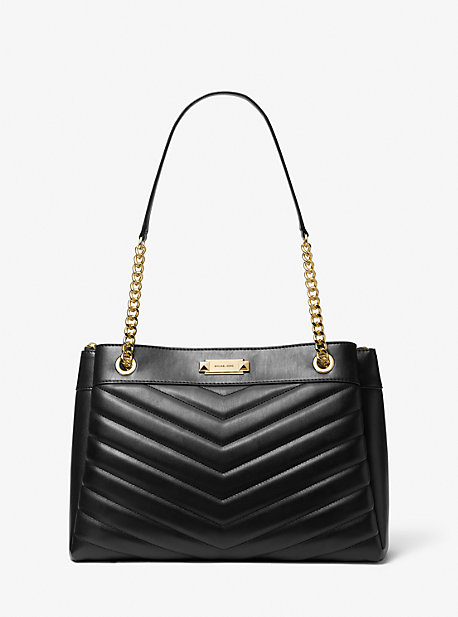 Michael Kors Whitney Medium Quilted Tote Bag In Black